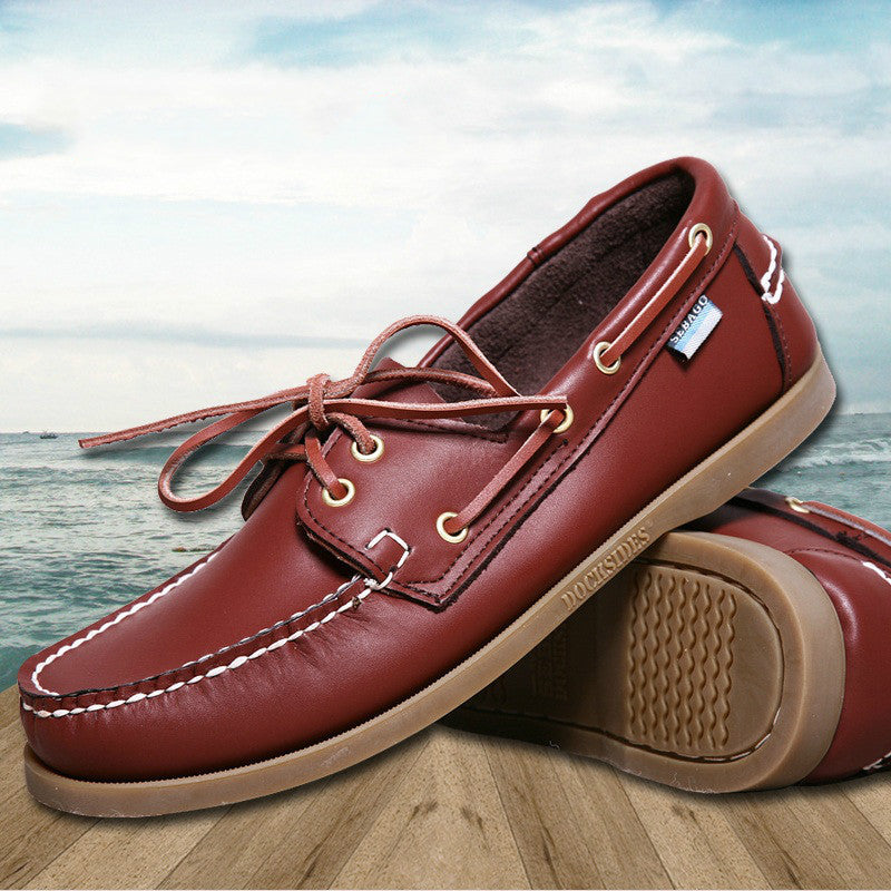 Spring /Autumn Fashion Casual Men's Boat shoes European style Lace-up Flat Round toe lightweight men's shoes - CelebritystyleFashion.com.au online clothing shop australia