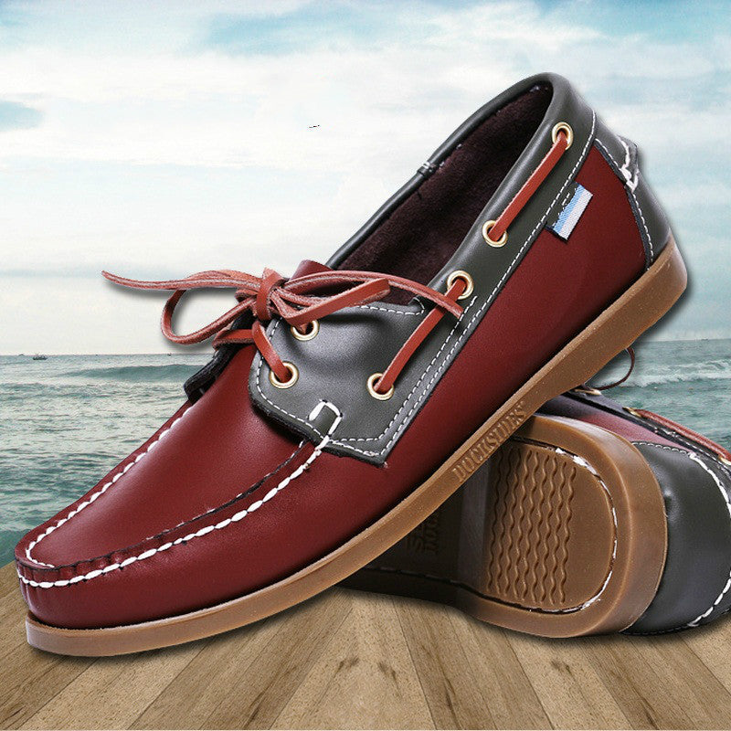 Spring /Autumn Fashion Casual Men's Boat shoes European style Lace-up Flat Round toe lightweight men's shoes - CelebritystyleFashion.com.au online clothing shop australia