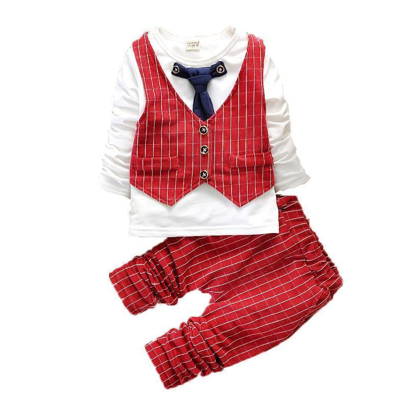 Fashion Baby Boy Clothes Sets Gentleman Suit Toddler Boys Clothing Set Long Sleeve Kids Boy Clothing Set Christmas Outfits - CelebritystyleFashion.com.au online clothing shop australia