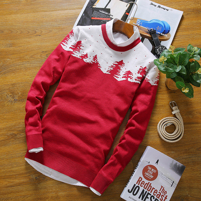 Autumn/Winter Sweater Men woods print Sweater Christmas Day Gift Pullover Winter Warm Casual Knitted Sweater XS-L-Dollar Bargains Online Shopping Australia