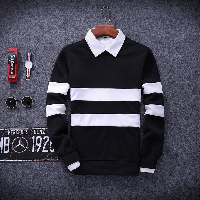 Tracksuit Men Fashion Hip Hop striped Hoodies Pullover Sweat Shirt Black Tide Hispter Men Women Moleton-Dollar Bargains Online Shopping Australia