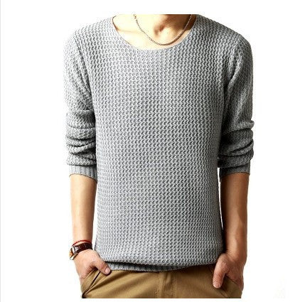 Men Fall Winter thickened water ripples round neck sweater men hedging long-sleeved sweaters - CelebritystyleFashion.com.au online clothing shop australia