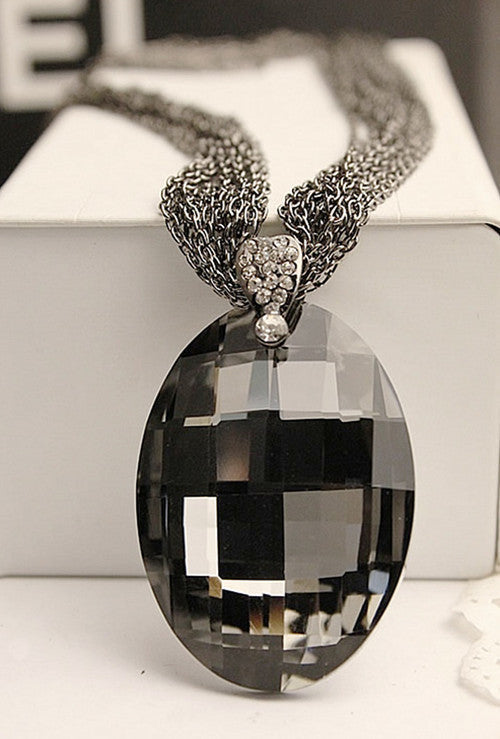Whosale New Vintage Gold / Black Oval Glass Crystal Pendant Necklace, Charm Multi-Chain Long Chain Necklaces for Women XHP076 - CelebritystyleFashion.com.au online clothing shop australia