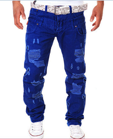 hip hop brand ripped jeans denim Men Jeans,male famous brand men's jeans straight trousers - CelebritystyleFashion.com.au online clothing shop australia