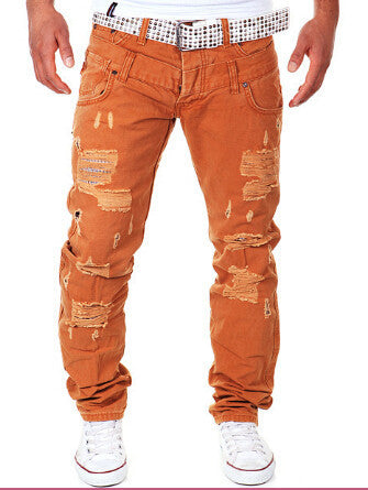 hip hop brand ripped jeans denim Men Jeans,male famous brand men's jeans straight trousers - CelebritystyleFashion.com.au online clothing shop australia