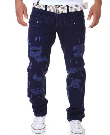 hip hop brand ripped jeans denim Men Jeans,male famous brand men's jeans straight trousers - CelebritystyleFashion.com.au online clothing shop australia