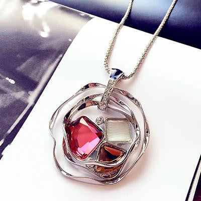 New Arrival Women Pendant Necklaces Crystal Necklace Female Temperament All-match Long Paragraph Sweater Chain Pendant - CelebritystyleFashion.com.au online clothing shop australia