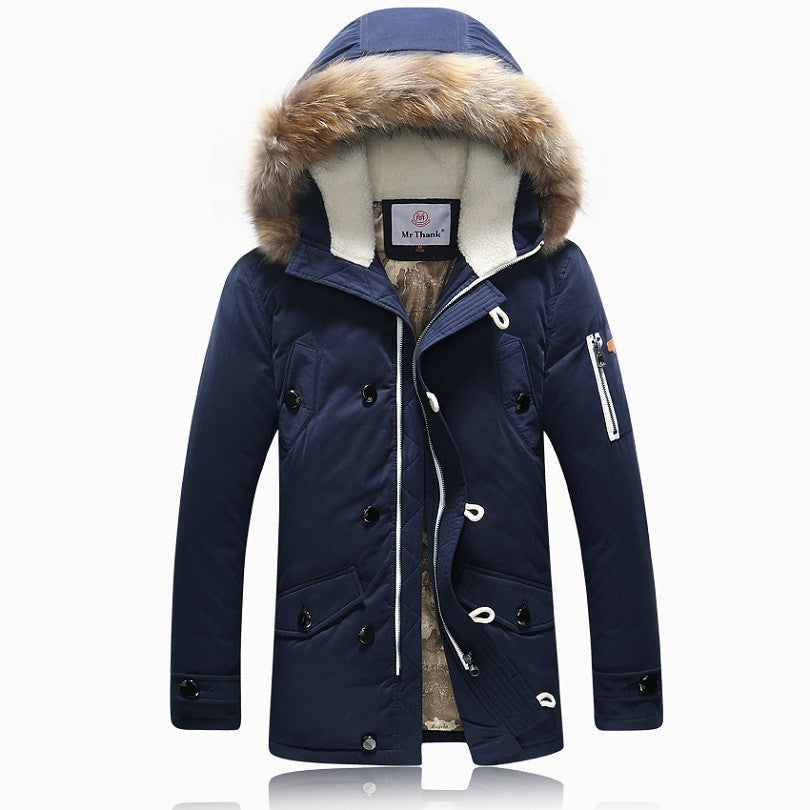 Winter Brand Men Down Jacket Fur Hood With Cashmere Plus Size XXXL Winter Jacket High Quality Fashion Men's Coat - CelebritystyleFashion.com.au online clothing shop australia