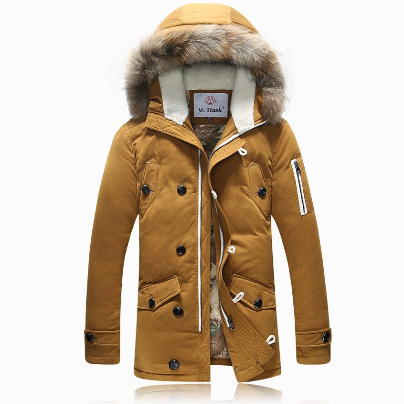 Winter Brand Men Down Jacket Fur Hood With Cashmere Plus Size XXXL Winter Jacket High Quality Fashion Men's Coat - CelebritystyleFashion.com.au online clothing shop australia