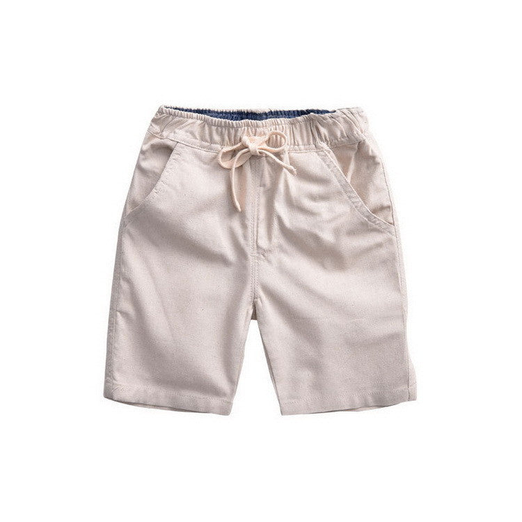 Boys Summer Solid Flax Sport Shorts Kids Cotton Beach Shorts Children Casual Trouser Infantil Brand , LC172 - CelebritystyleFashion.com.au online clothing shop australia