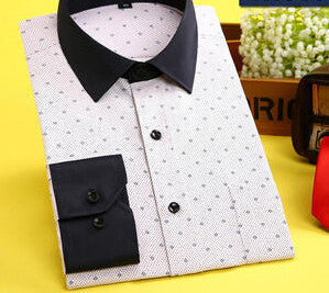 Men Shirt Long Sleeve Causal Dress Mens Shirts Mens Clothes Camisa Masculina Print Shirt Fashione New - CelebritystyleFashion.com.au online clothing shop australia