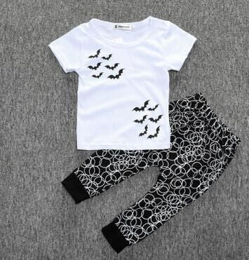 OneToo New kids baby summer sets newborn cotton short sleeved dots monster cutce cartoon T-shirt + pants children suit 0-3Y 1079 - CelebritystyleFashion.com.au online clothing shop australia