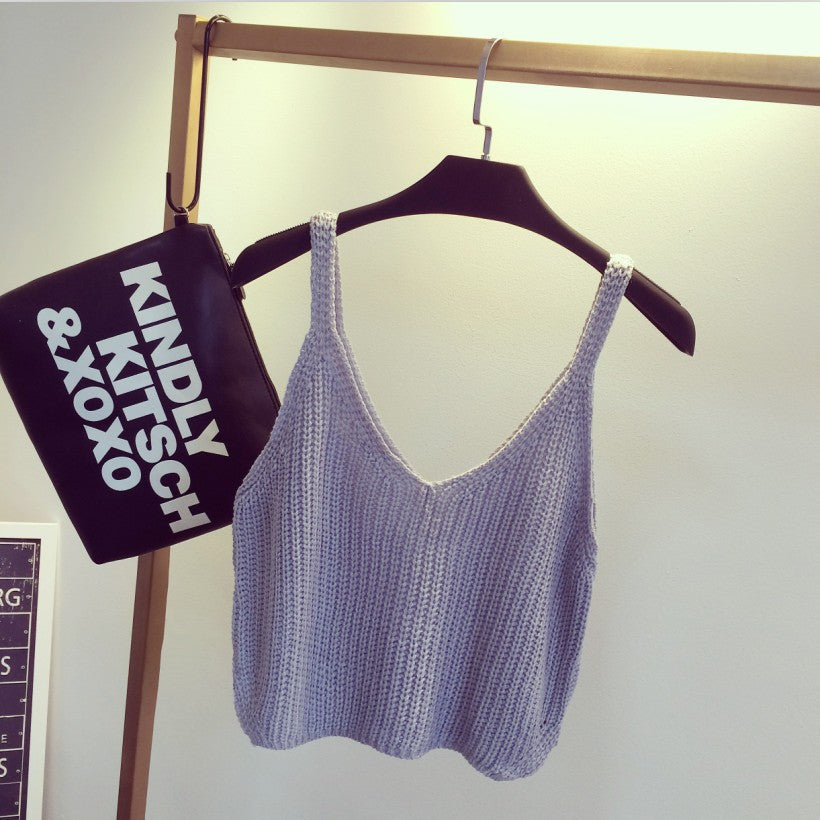 New Summer Sexy Women Crochet Bralette Knitting Cotton White Cropped Black Women Casual Crop Top Vest Tank Tees - CelebritystyleFashion.com.au online clothing shop australia