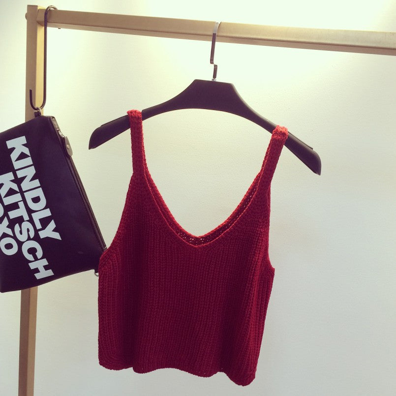 New Summer Sexy Women Crochet Bralette Knitting Cotton White Cropped Black Women Casual Crop Top Vest Tank Tees - CelebritystyleFashion.com.au online clothing shop australia