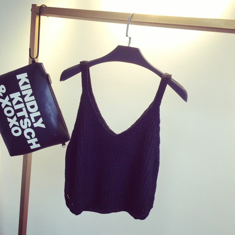 New Summer Sexy Women Crochet Bralette Knitting Cotton White Cropped Black Women Casual Crop Top Vest Tank Tees - CelebritystyleFashion.com.au online clothing shop australia