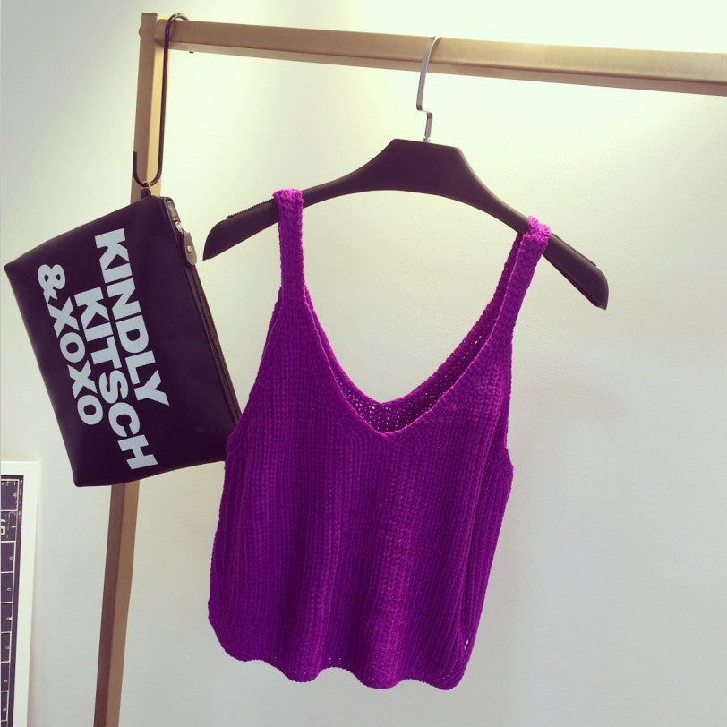 New Summer Sexy Women Crochet Bralette Knitting Cotton White Cropped Black Women Casual Crop Top Vest Tank Tees - CelebritystyleFashion.com.au online clothing shop australia