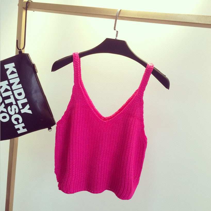 New Summer Sexy Women Crochet Bralette Knitting Cotton White Cropped Black Women Casual Crop Top Vest Tank Tees - CelebritystyleFashion.com.au online clothing shop australia