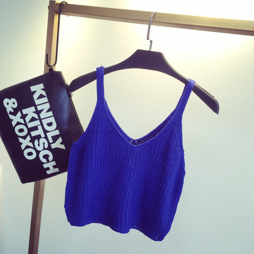 New Summer Sexy Women Crochet Bralette Knitting Cotton White Cropped Black Women Casual Crop Top Vest Tank Tees - CelebritystyleFashion.com.au online clothing shop australia