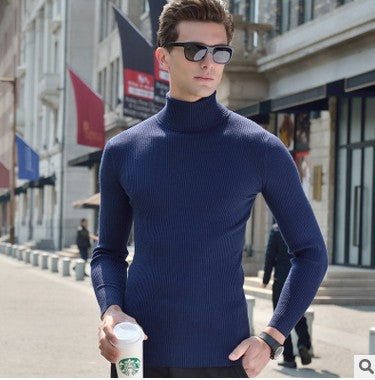 Winter turtleneck sweater male thickening slim sweater pure wool sweater basic polo-necked collar shirt - CelebritystyleFashion.com.au online clothing shop australia