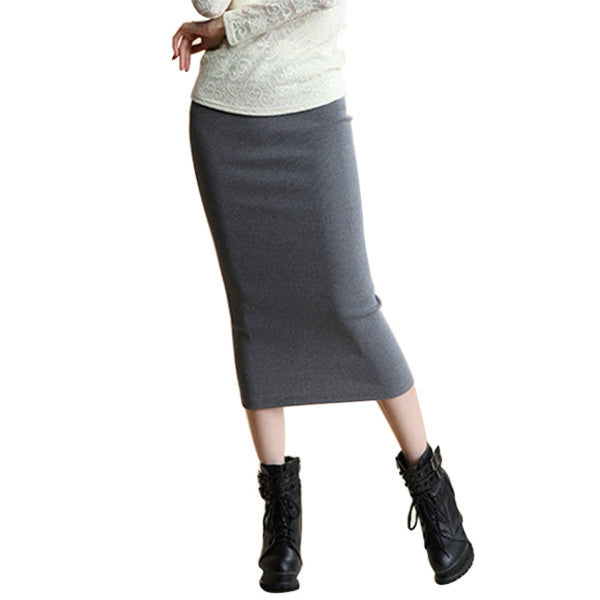 Summer Sexy Chic Pencil Skirts Office Look knitting Mid-Calf Solid Skirt Casual Slim Hip Women ladies skirts Saias Feminino Y3-Dollar Bargains Online Shopping Australia