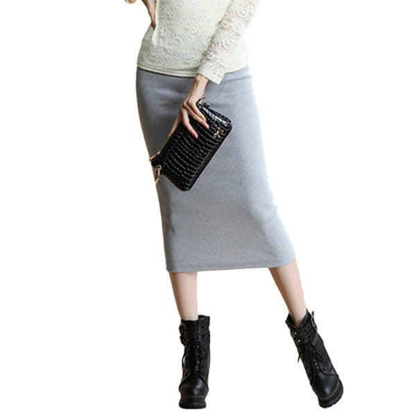 Summer Sexy Chic Pencil Skirts Office Look knitting Mid-Calf Solid Skirt Casual Slim Hip Women ladies skirts Saias Feminino Y3-Dollar Bargains Online Shopping Australia