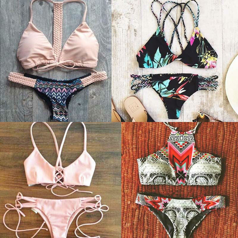 Bandage Bodycon Jumpsuit Sexy Beach Wear Women Bodysuit 2 Piece Set Print Overalls for Women combinaison femme-Dollar Bargains Online Shopping Australia