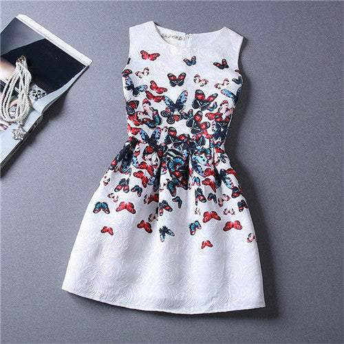 New Baby Girls Full Butterfly Print Dress 6 to 12 Years Kids Sundress for Girls Clothing Summer - CelebritystyleFashion.com.au online clothing shop australia