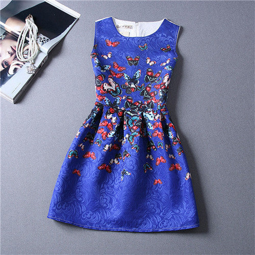 New Baby Girls Full Butterfly Print Dress 6 to 12 Years Kids Sundress for Girls Clothing Summer - CelebritystyleFashion.com.au online clothing shop australia