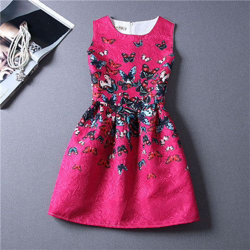 New Baby Girls Full Butterfly Print Dress 6 to 12 Years Kids Sundress for Girls Clothing Summer - CelebritystyleFashion.com.au online clothing shop australia