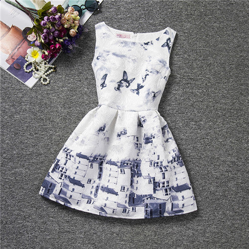 New Baby Girls Full Butterfly Print Dress 6 to 12 Years Kids Sundress for Girls Clothing Summer - CelebritystyleFashion.com.au online clothing shop australia