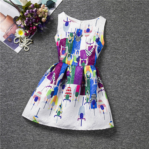 New Baby Girls Full Butterfly Print Dress 6 to 12 Years Kids Sundress for Girls Clothing Summer - CelebritystyleFashion.com.au online clothing shop australia