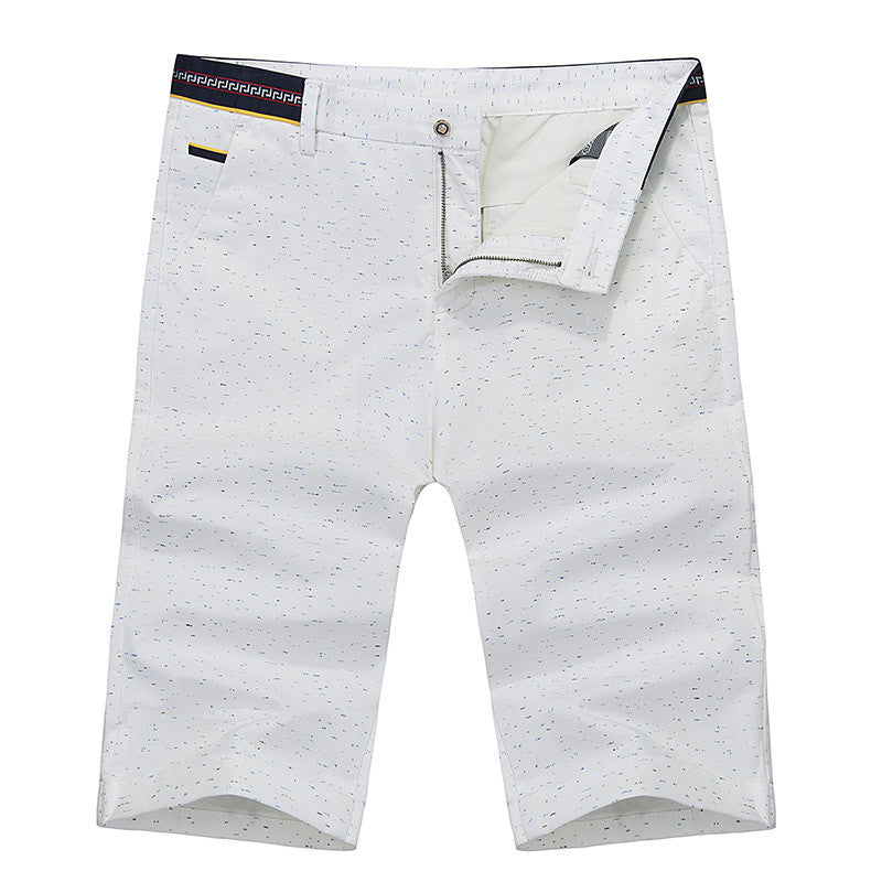 Summer Casual White Mens Polo Shorts Knee Length Straight Cotton Beach Shorts Fashion Print Men Short Pants Plus Size - CelebritystyleFashion.com.au online clothing shop australia