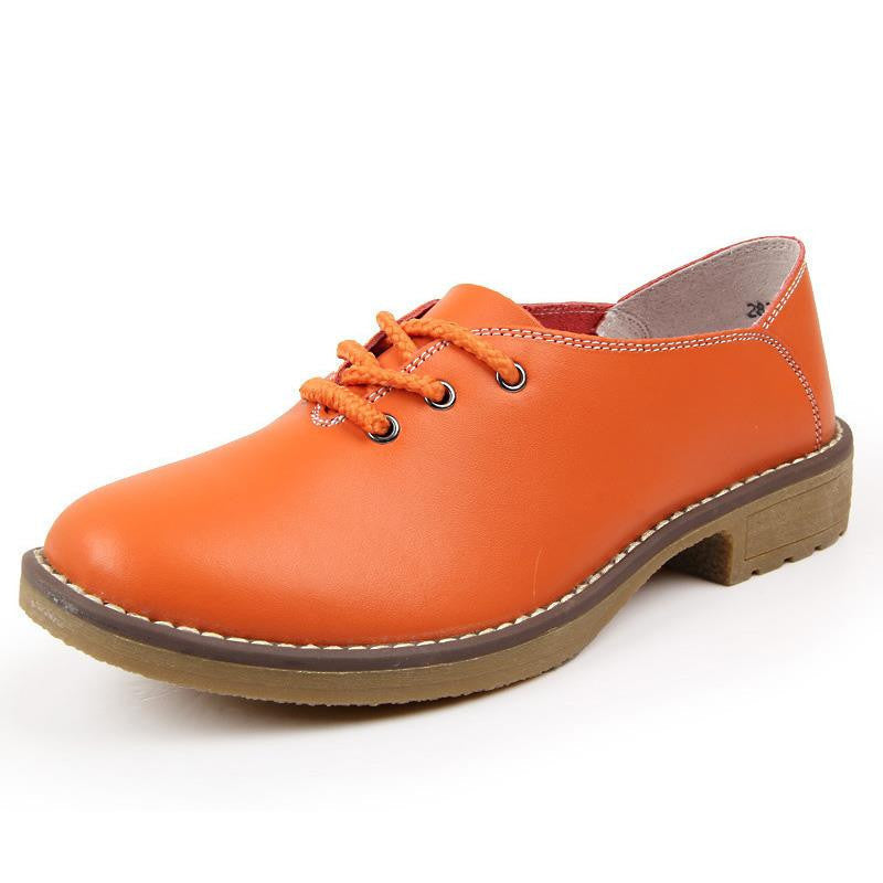 Summer Women Oxfords Genuine Leather Shoes Lace Up Flats Woman flat Ladies cow muscle good Zapatos Mujer J4358-Dollar Bargains Online Shopping Australia