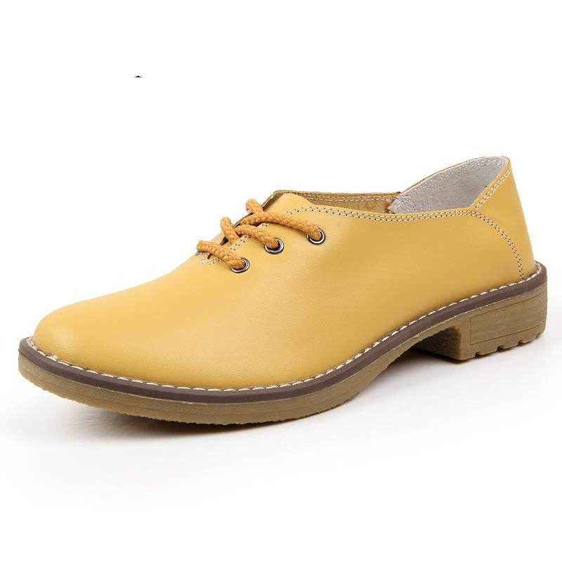 Summer Women Oxfords Genuine Leather Shoes Lace Up Flats Woman flat Ladies cow muscle good Zapatos Mujer J4358-Dollar Bargains Online Shopping Australia