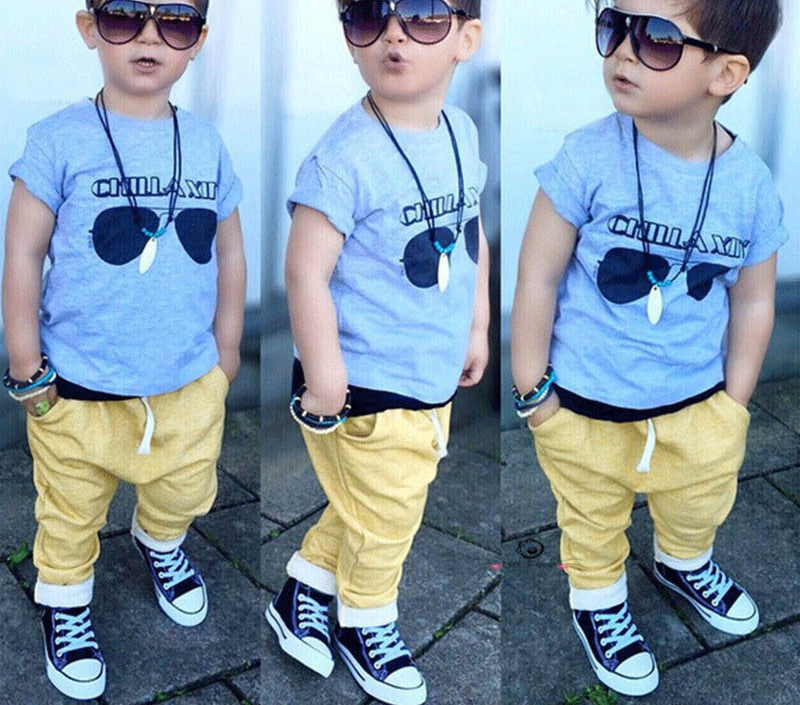 Kids Clothing Sets Short sleeve T-Shirt + Pants, summer Children's Sports Suit Boys Clothes Free Shipping INS toddler boy - CelebritystyleFashion.com.au online clothing shop australia