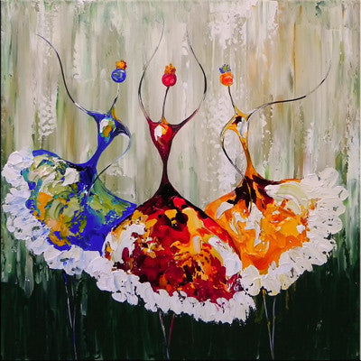 hand painted canvas oil paintings Unframed Ballet Abstract Art Painting ballet dancer oil painting kids room decor abstract oil painting-Dollar Bargains Online Shopping Australia