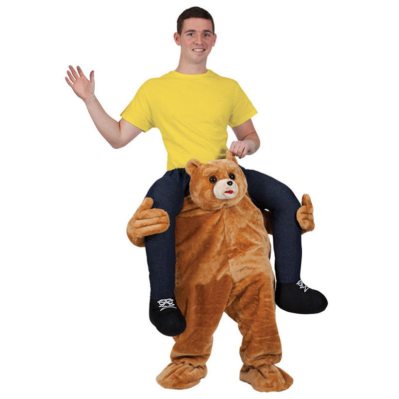 New Carry Me Ride on Bear Oktoberfest Costume Animal Funny Dress Up Fancy Pants Novelty Mascot Custome In stock - CelebritystyleFashion.com.au online clothing shop australia