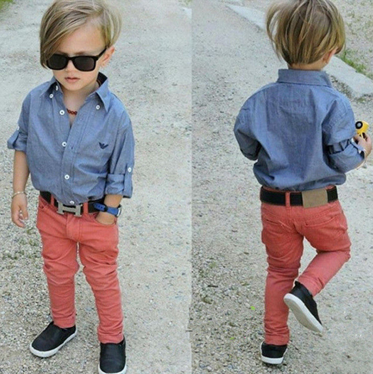 ST241 new arrival fashion baby boy gentleman clothing sets kids clothes set shirt + pants 2 pcs .set for boy kids clothes - CelebritystyleFashion.com.au online clothing shop australia