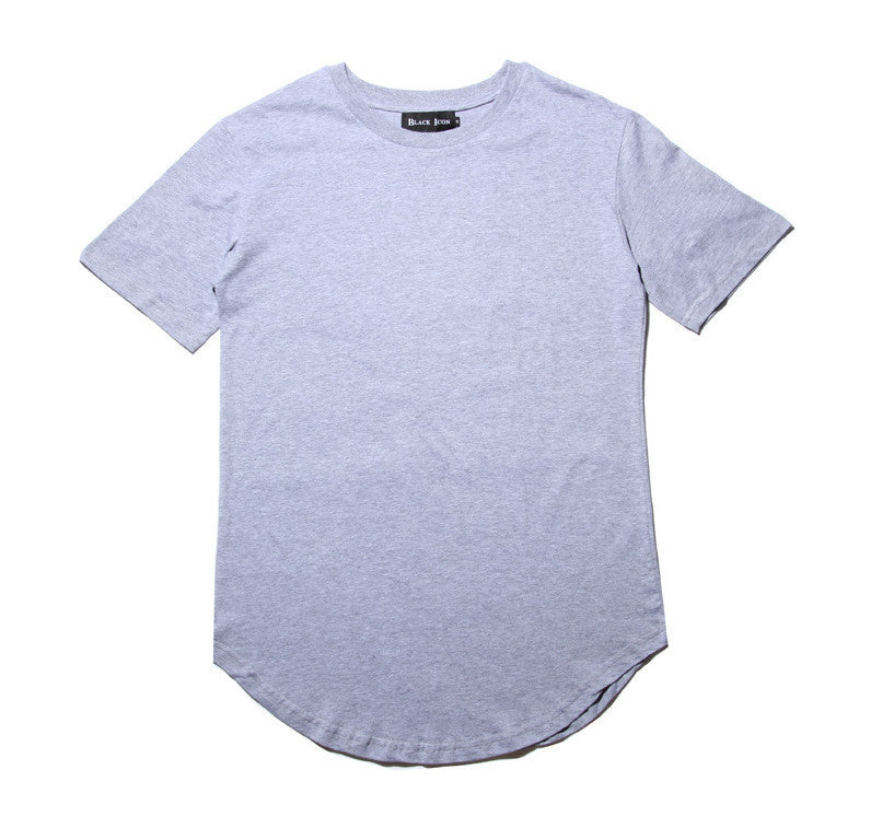 Mens big tall Clothing designer citi trends Clothes Hip Hop T shirt homme Curved hem Tee plain white Extended T shirt Kpop - CelebritystyleFashion.com.au online clothing shop australia