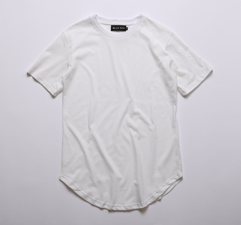 Mens big tall Clothing designer citi trends Clothes Hip Hop T shirt homme Curved hem Tee plain white Extended T shirt Kpop - CelebritystyleFashion.com.au online clothing shop australia