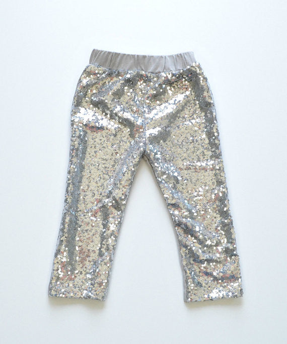 Girls Sequin Pants Rose Gold Sequin leggings Sparkle Pants Glitter leggings girl's sequin bottoms - CelebritystyleFashion.com.au online clothing shop australia