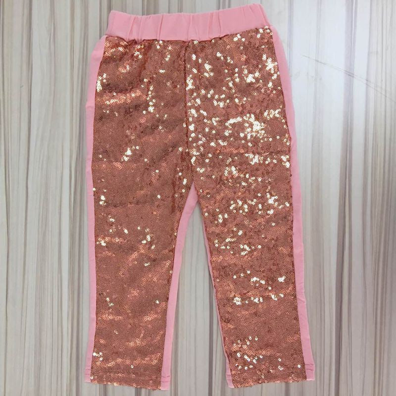 Girls Sequin Pants Rose Gold Sequin leggings Sparkle Pants Glitter leggings girl's sequin bottoms - CelebritystyleFashion.com.au online clothing shop australia