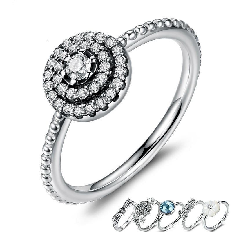 Original 925 Sterling Silver Sparkling Bow Knot Bouquet Daisy LOVE Flower Ring CZ Compatible With Pandora Jewelry - CelebritystyleFashion.com.au online clothing shop australia