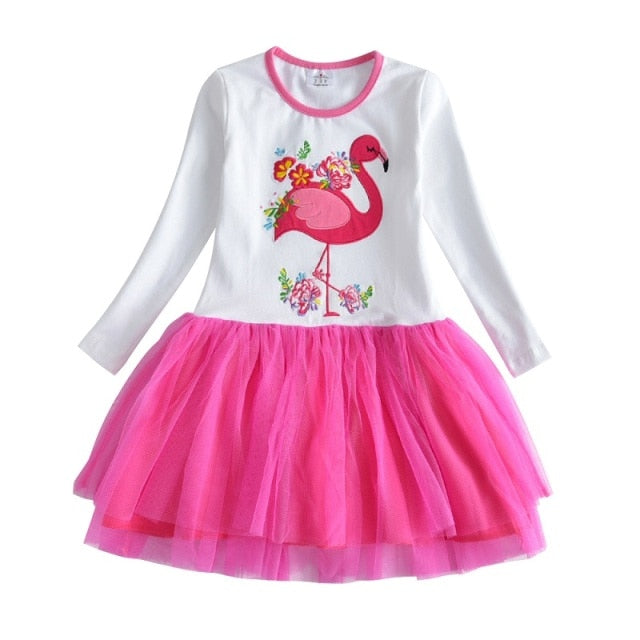 Long Sleeve Girls Dresses Unicorn Kids Dress For Girls 2019 Christmas Children Clothing Cotton Toddler Princess Dress 3-8Y