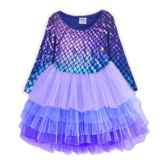 Long Sleeve Girls Dresses Unicorn Kids Dress For Girls 2019 Christmas Children Clothing Cotton Toddler Princess Dress 3-8Y