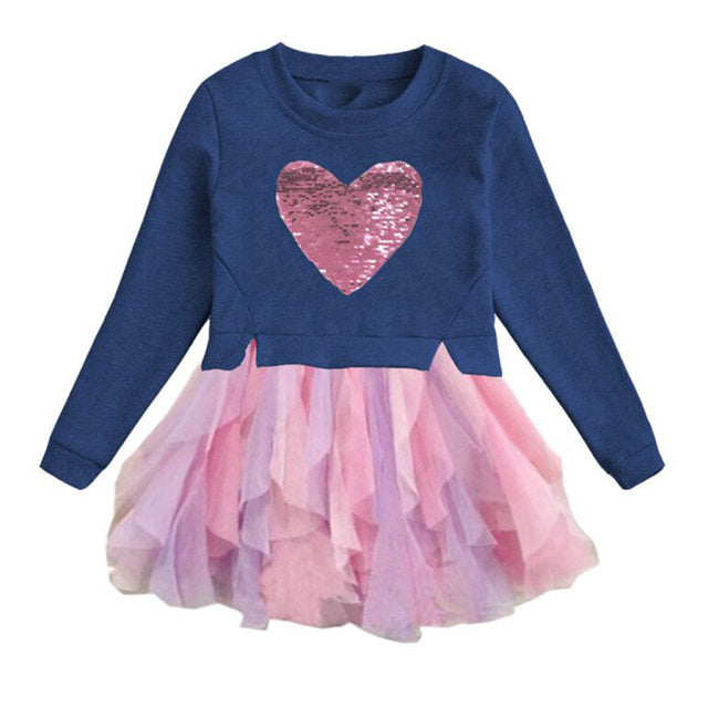 Long Sleeve Girls Dresses Unicorn Kids Dress For Girls 2019 Christmas Children Clothing Cotton Toddler Princess Dress 3-8Y