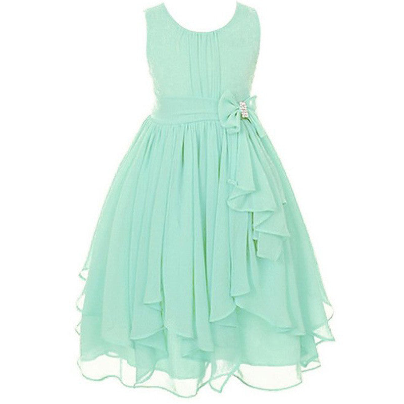 Girl Dress for Wedding Irregular Ruffled Summer Party Princess Dresses Chiffon Children Clothing Kids clothes - CelebritystyleFashion.com.au online clothing shop australia
