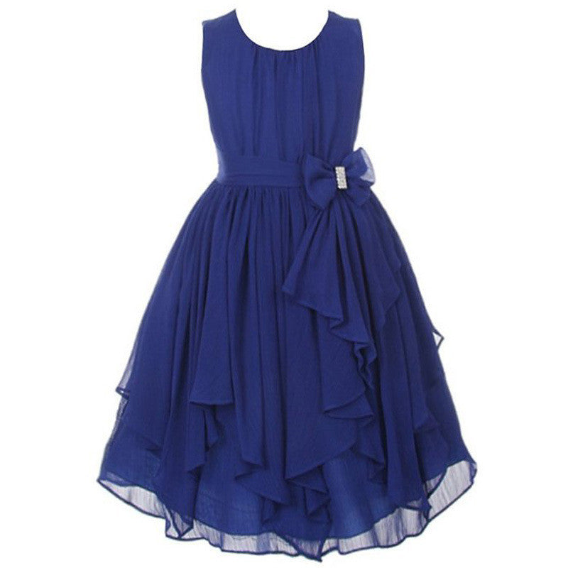 Girl Dress for Wedding Irregular Ruffled Summer Party Princess Dresses Chiffon Children Clothing Kids clothes - CelebritystyleFashion.com.au online clothing shop australia
