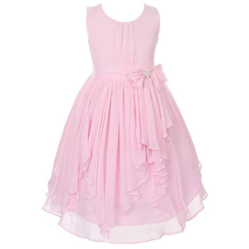 Girl Dress for Wedding Irregular Ruffled Summer Party Princess Dresses Chiffon Children Clothing Kids clothes - CelebritystyleFashion.com.au online clothing shop australia