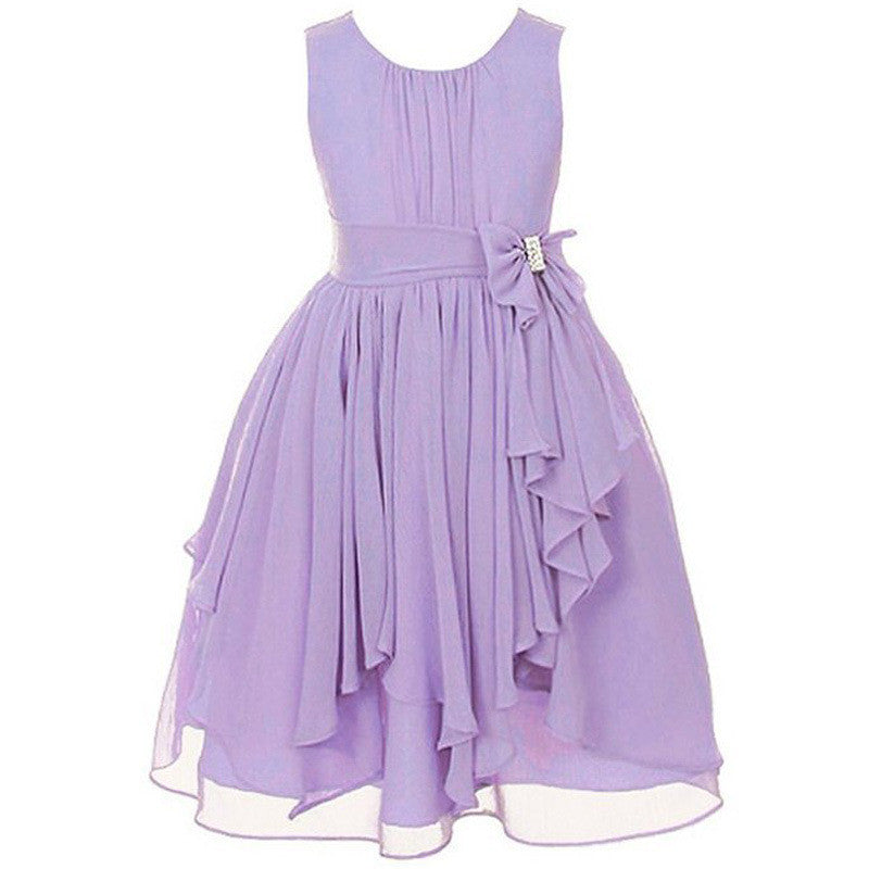 Girl Dress for Wedding Irregular Ruffled Summer Party Princess Dresses Chiffon Children Clothing Kids clothes - CelebritystyleFashion.com.au online clothing shop australia
